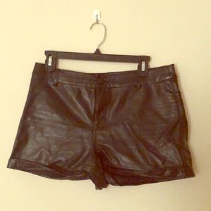 H&M High-Wasted Leather Shorts